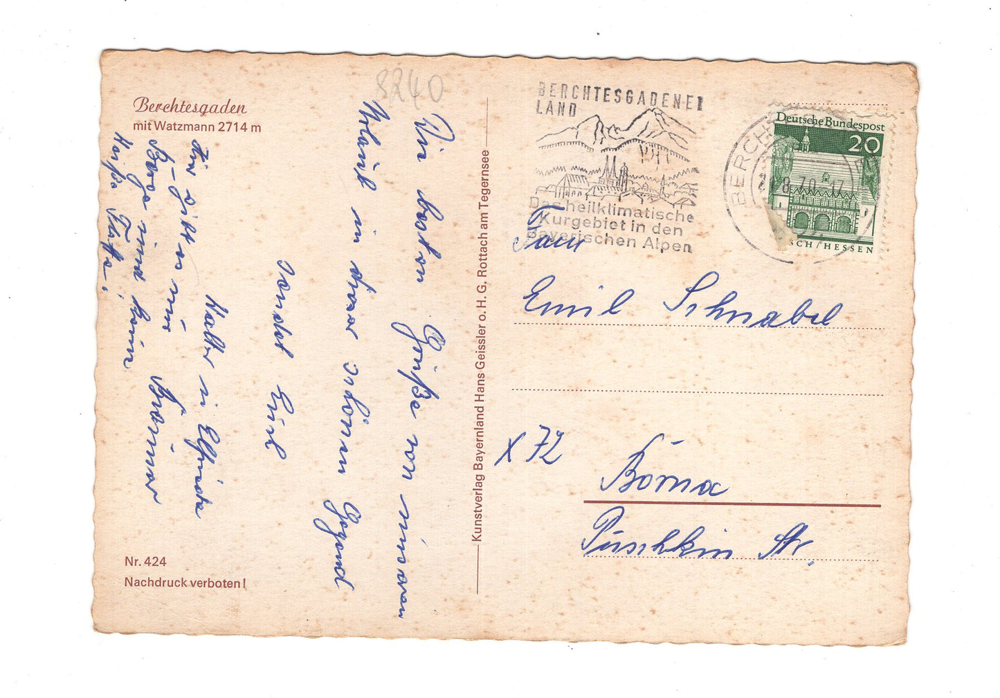 Ansichtskarte Berchtesgaden mit Watzmann