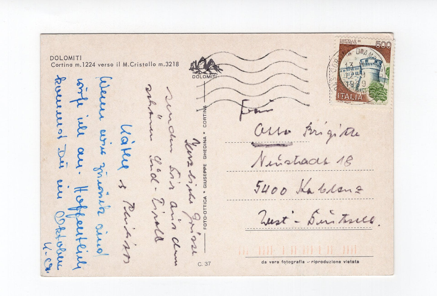 Ansichtskarte Dolomiten / Cortina / Italien