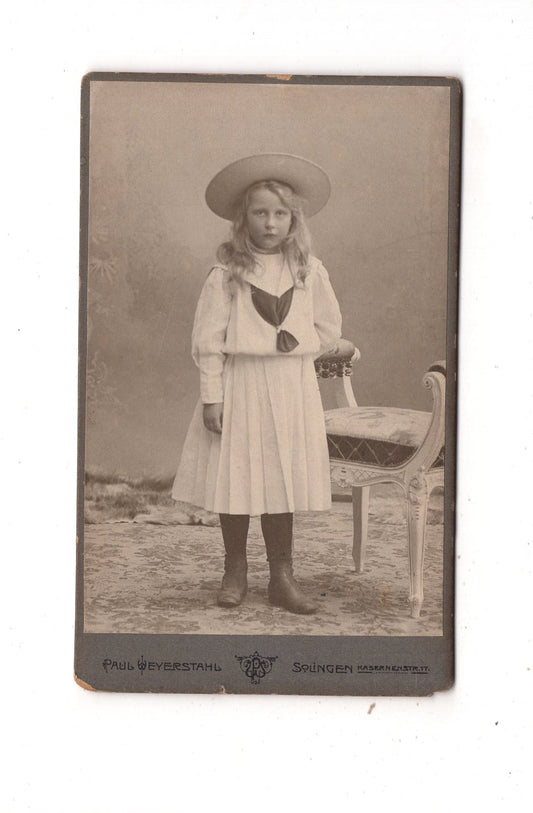 Fotografie Niedliches kleines Mädchen - Solingen 1900er / CDV M1-28