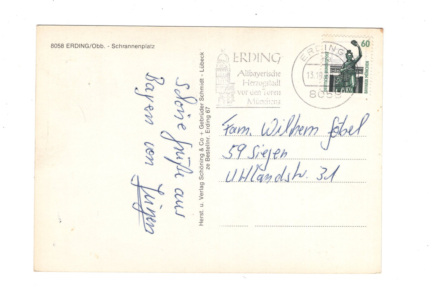 Ansichtskarte Erding / Oberbayern / Schrannenplatz