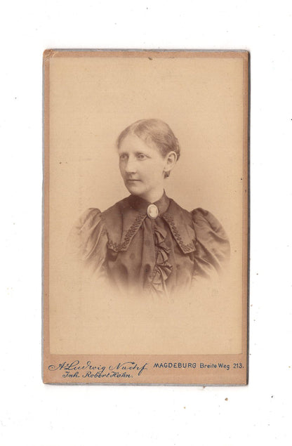 Fotografie Damenportrait - Magdeburg 1890er / CDV N1-15