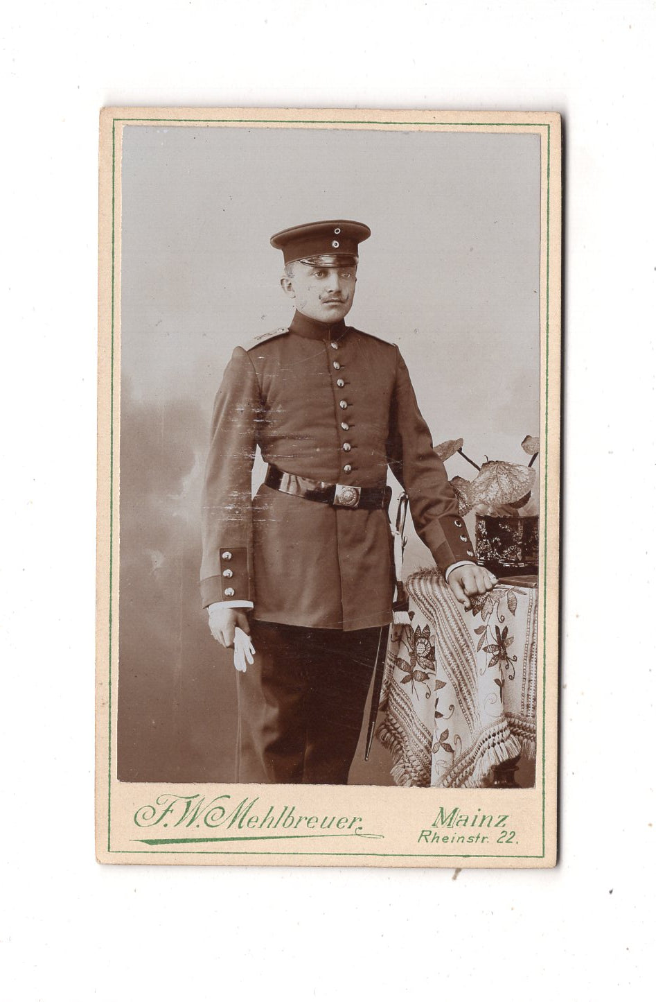 Fotografie Soldat - Mainz 1890er / CDV M1-08
