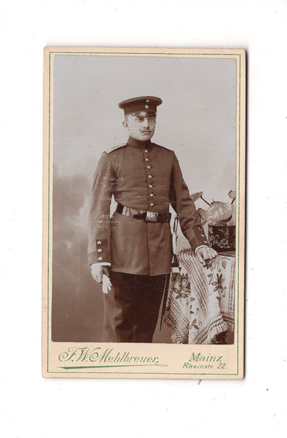 Fotografie Soldat - Mainz 1890er / CDV M1-08