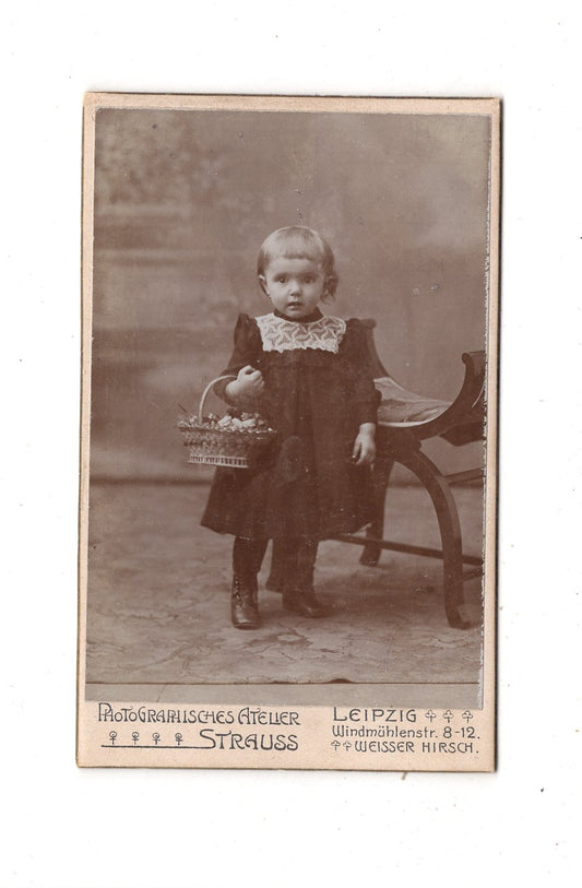 Fotografie Niedliches kleines Mädchen - Leipzig 1890er / CDV M1-28