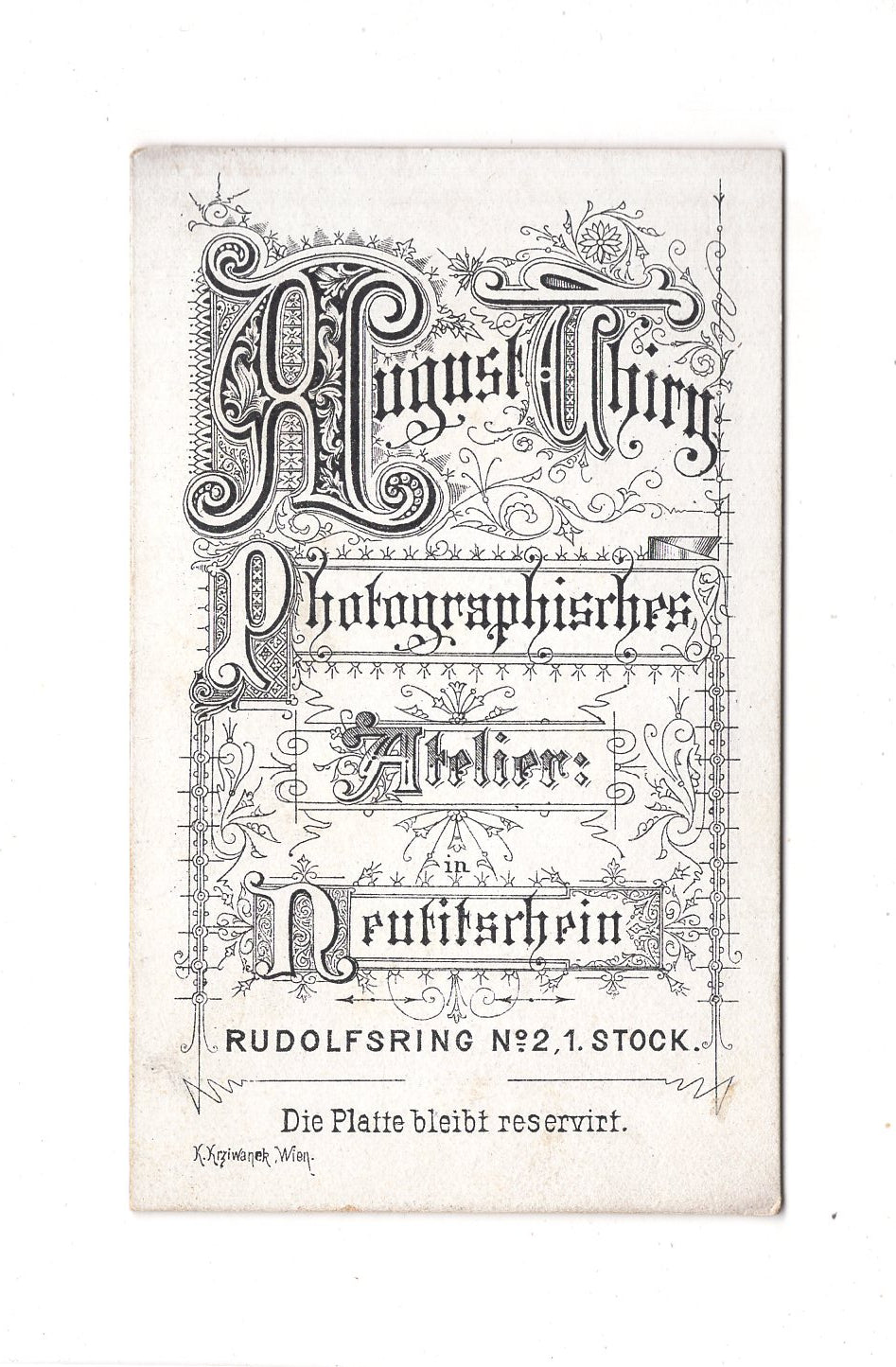 Fotografie Herrenportrait - Neutitschein 1880er / CDV C1-23