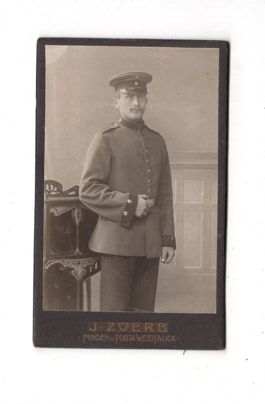 Fotografie Soldat IR 15 - Minden & Porta Westfalica 1900er / CDV M1-08