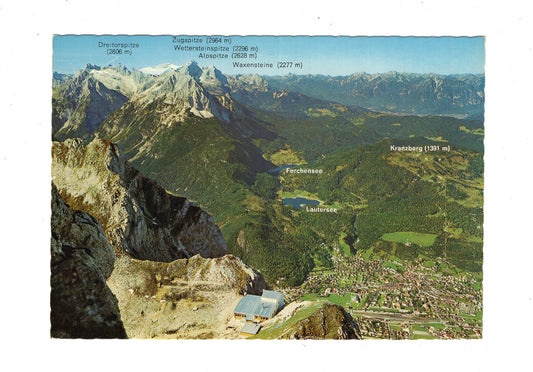 Ansichtskarte Blick von der westlichen Karwendelspitze auf Mittenwald