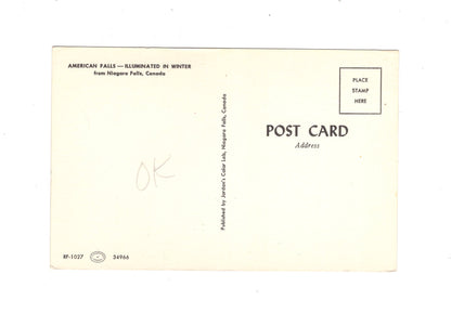 Ansichtskarte American Falls / Illuminated / from Niagara Falls / Kanada