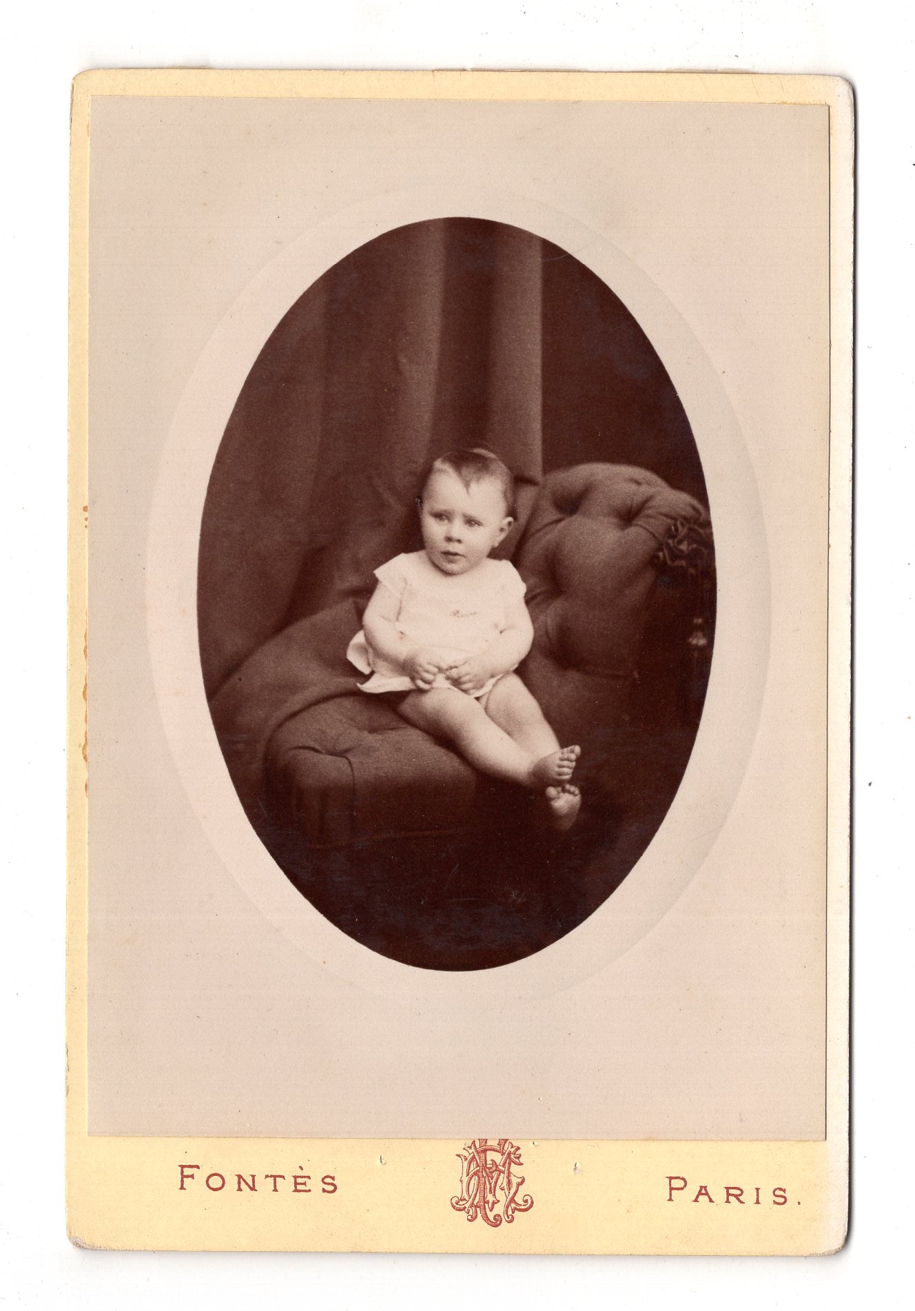 Fotografie Schönes Kinderbild / Baby - Paris 1880er / CAB U-24