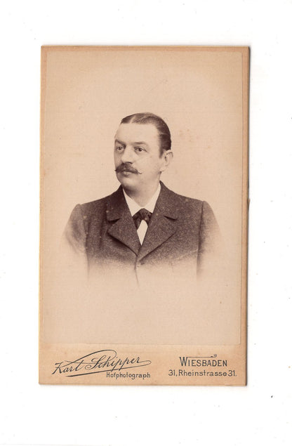 Fotografie Herrenportrait - Wiesbaden 1890er / CDV C1-24
