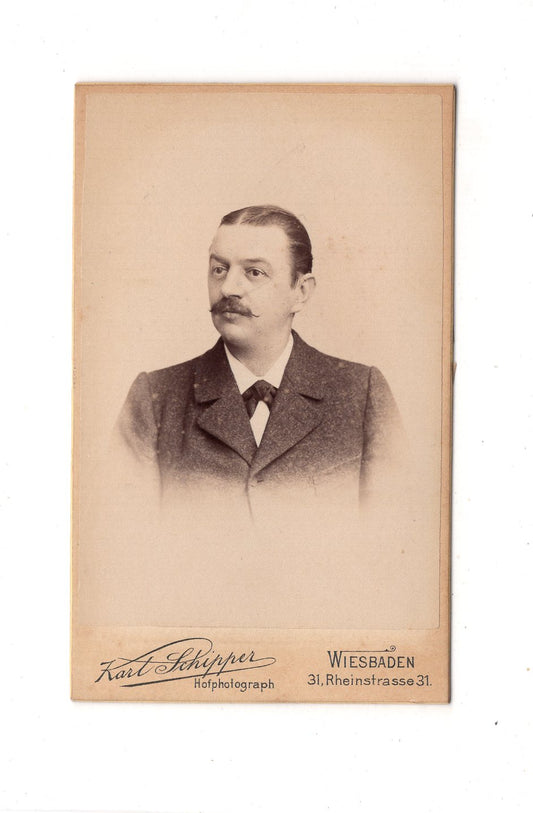 Fotografie Herrenportrait - Wiesbaden 1890er / CDV C1-24