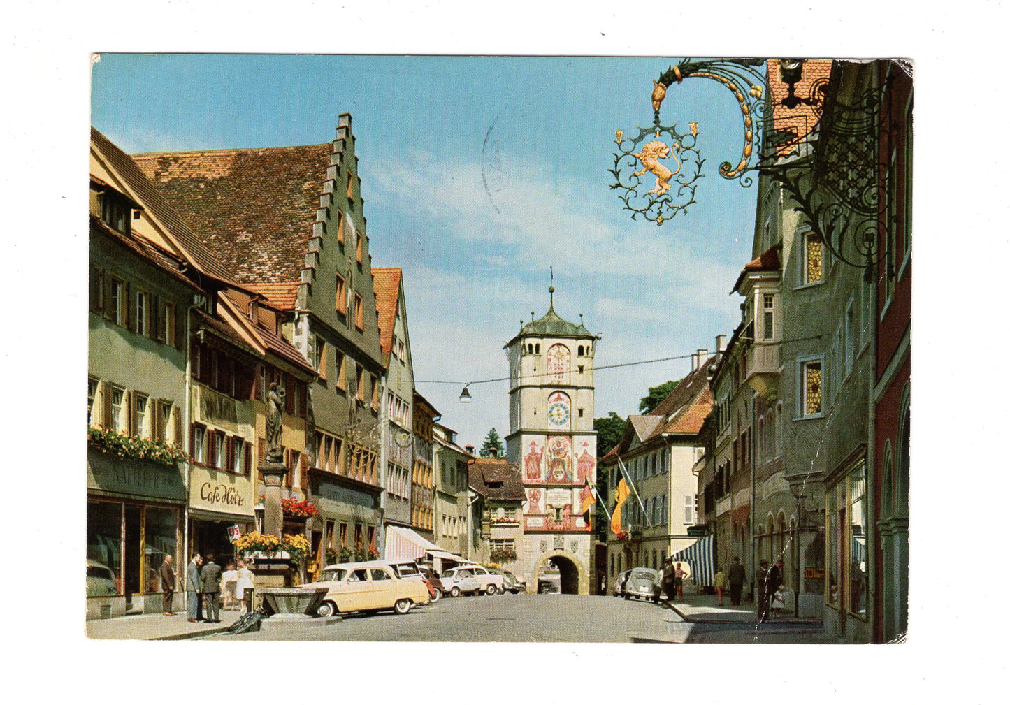 Ansichtskarte Wangen im Allgäu / Herrenstraße mit Ravensburger Tor / H1-57
