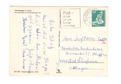 Ansichtskarte Wangen im Allgäu / Herrenstraße mit Ravensburger Tor / H1-57