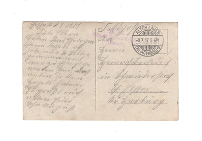 Ansichtskarte Gruppenbild Soldaten - Jüterbog / Altes Lager 1917