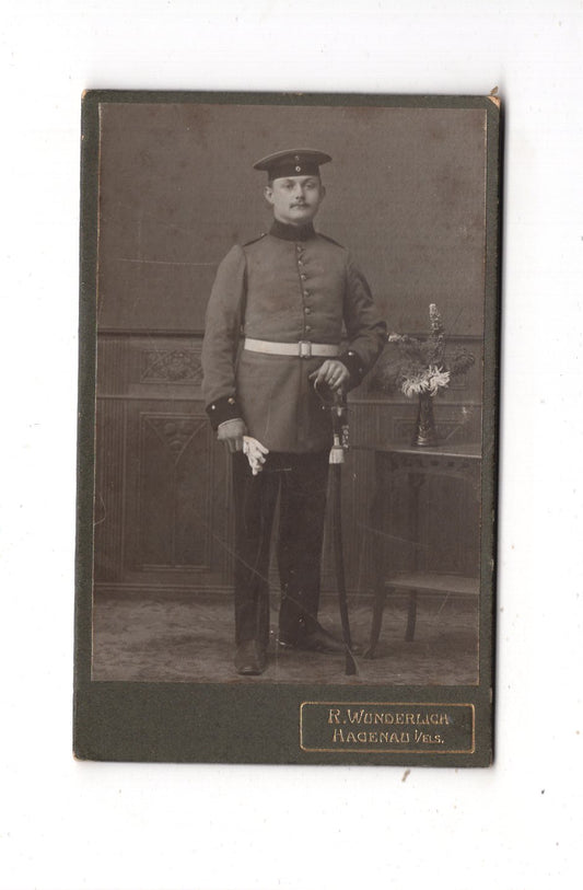 Fotografie Soldat - Hagenau im Elsass 1900er / CDV M1-09