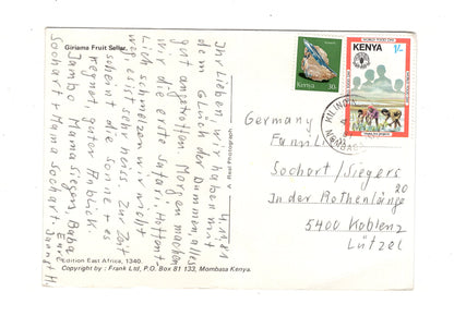 Ansichtskarte Nackte Giriama-Frau mit Obst - Kenia