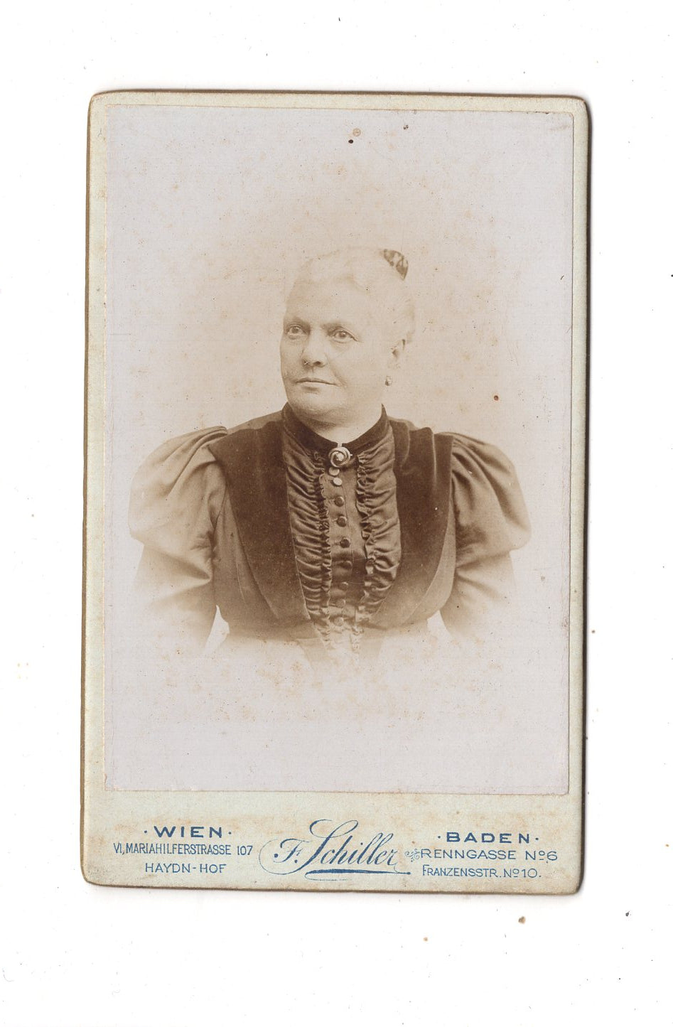 Fotografie Damenportrait - Wien / Baden 1890er / CDV N1-16