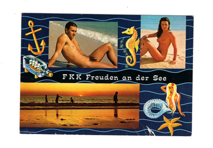 Ansichtskarte Nackte Menschen an der See / FKK
