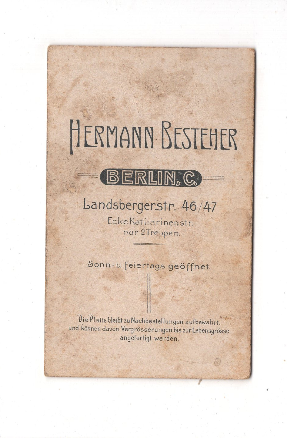 Fotografie Feine Dame - Berlin um 1900 / CDV L1-27