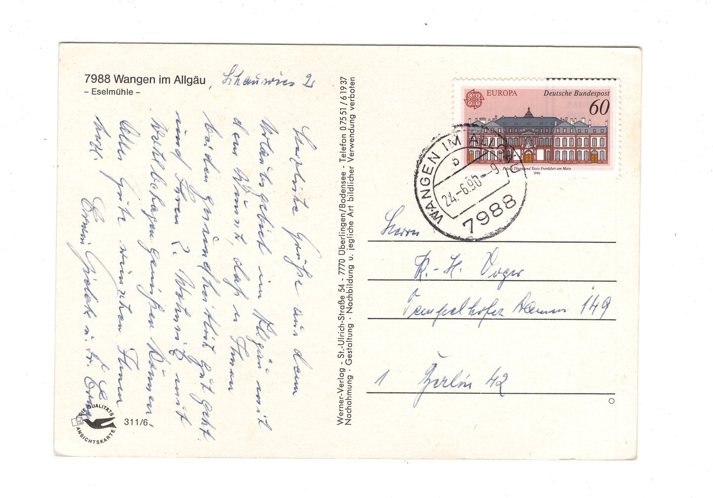 Ansichtskarte Wangen im Allgäu / Eselmühle / H1-57