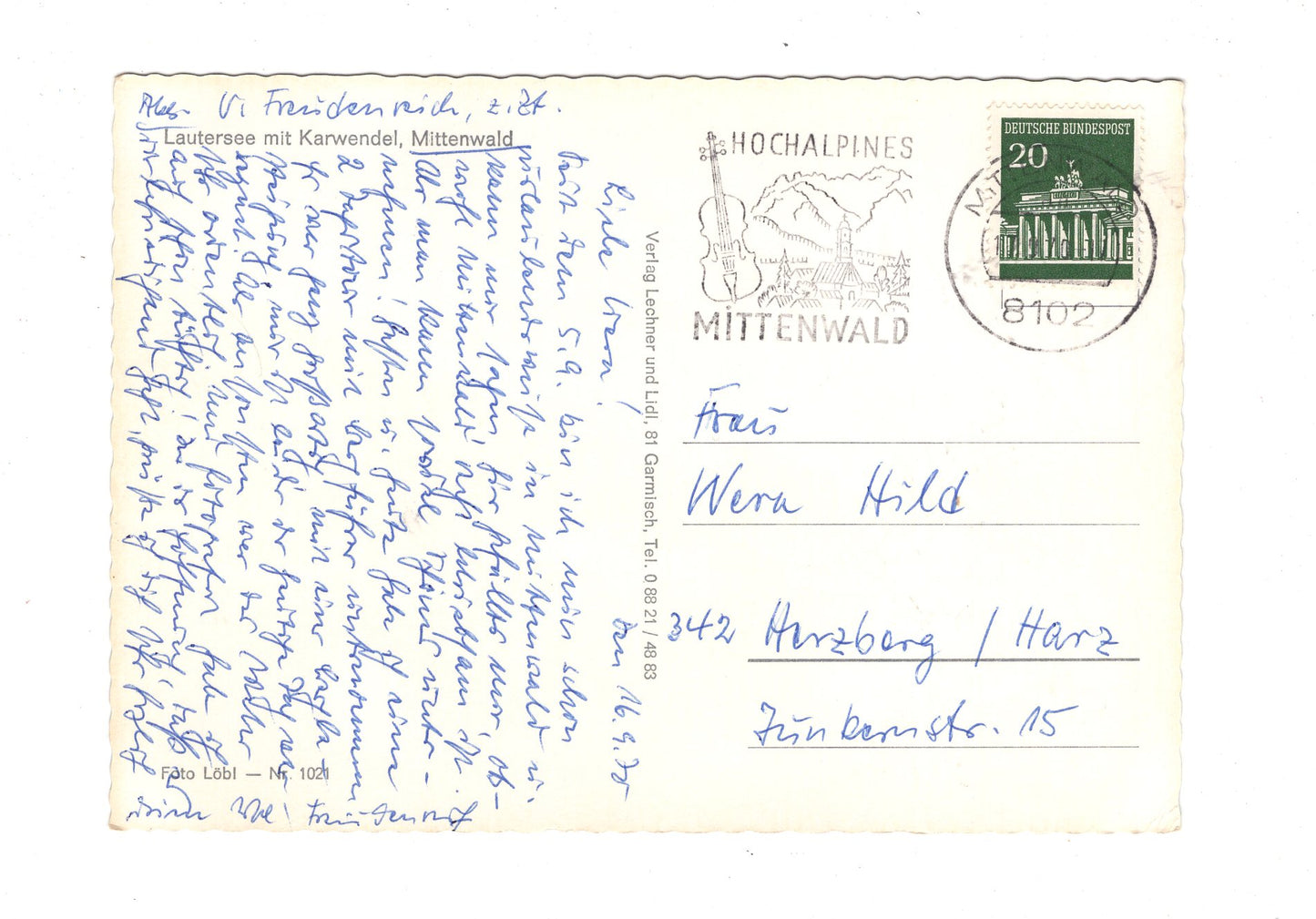 Ansichtskarte Lautersee mit Karwendel / Mittenwald / G1-60