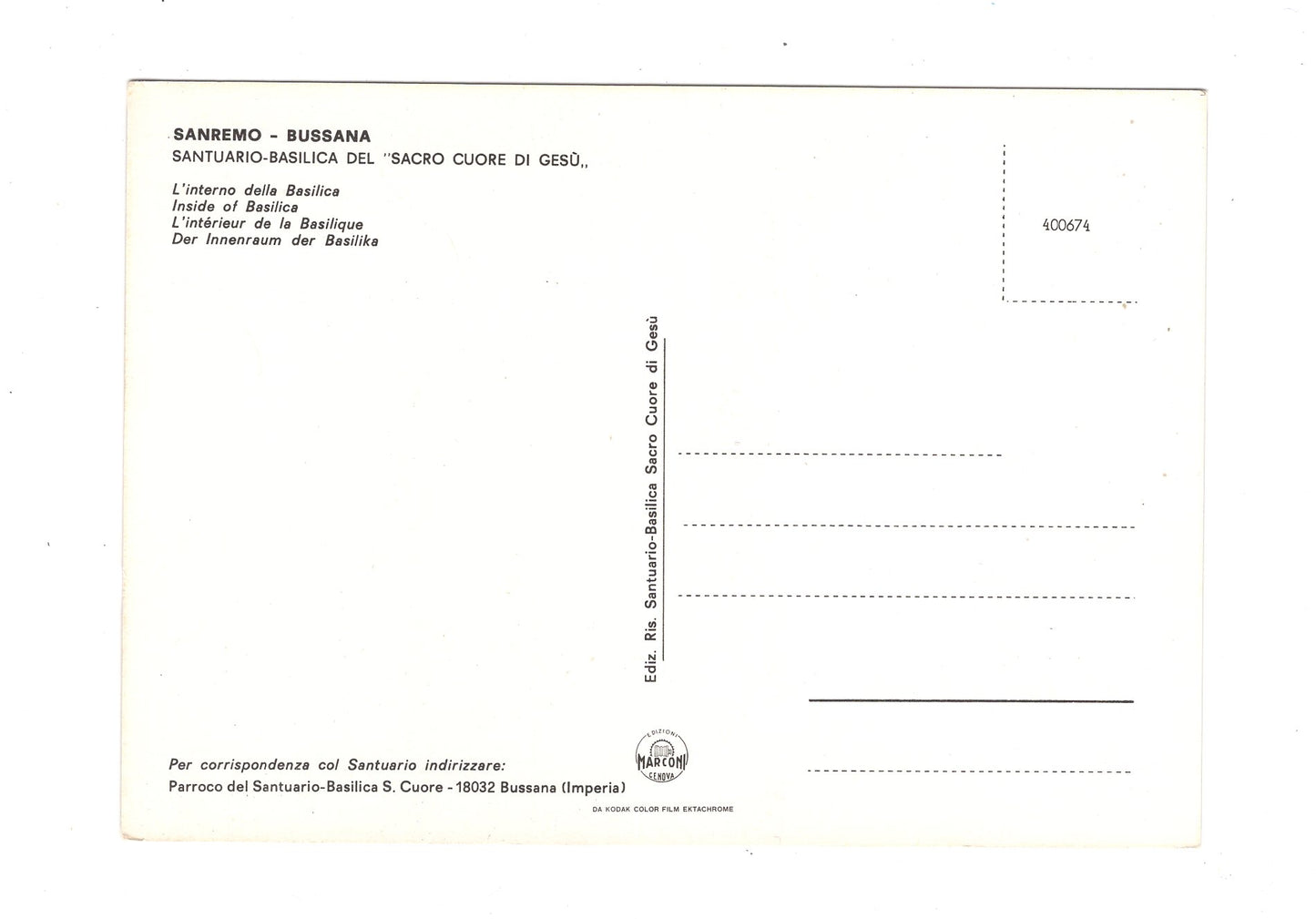 Ansichtskarte Sanremo - Bussana / Santuario-Basilica / Italien