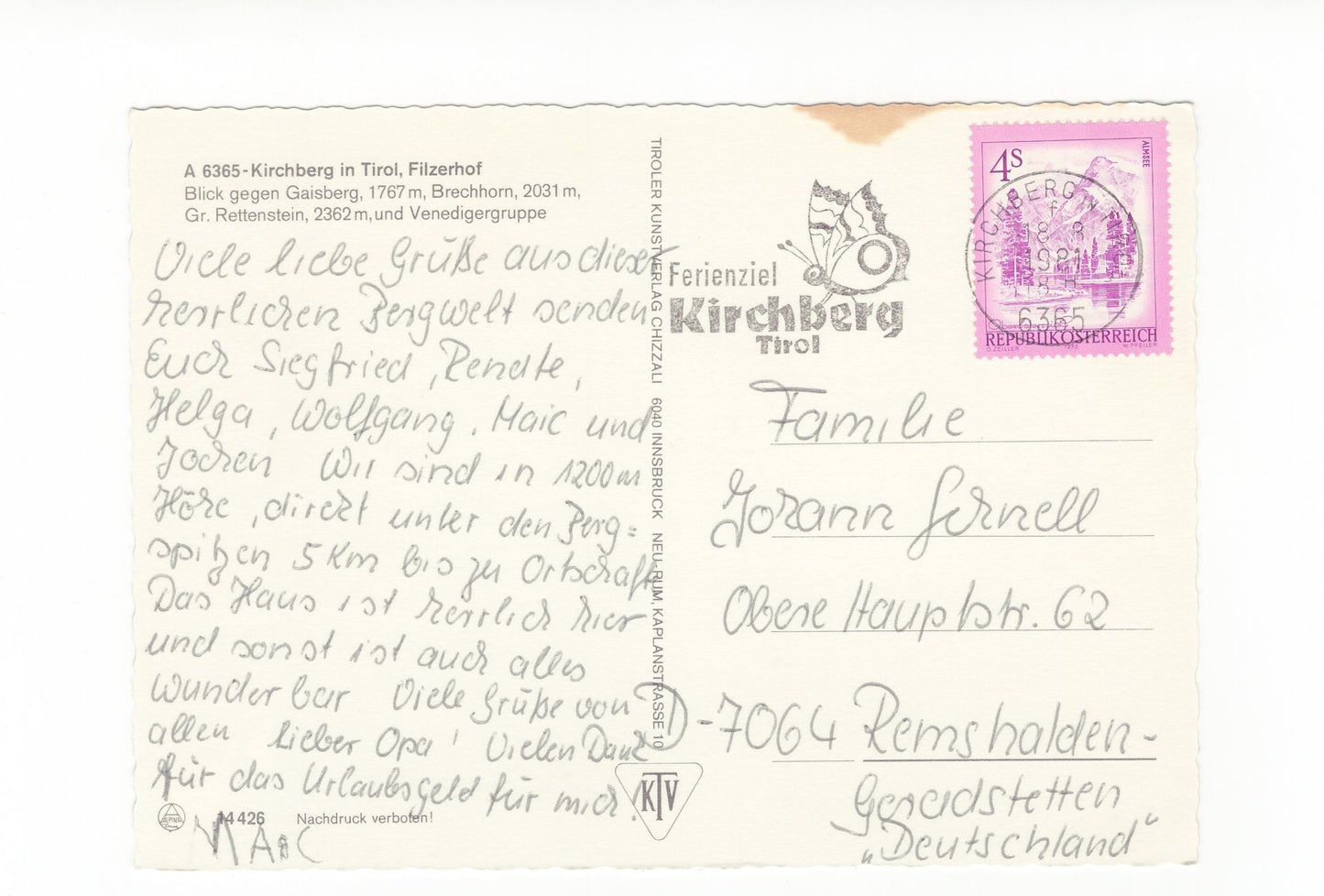 Ansichtskarte Kirchberg / Filzerhof / Tirol / Österreich