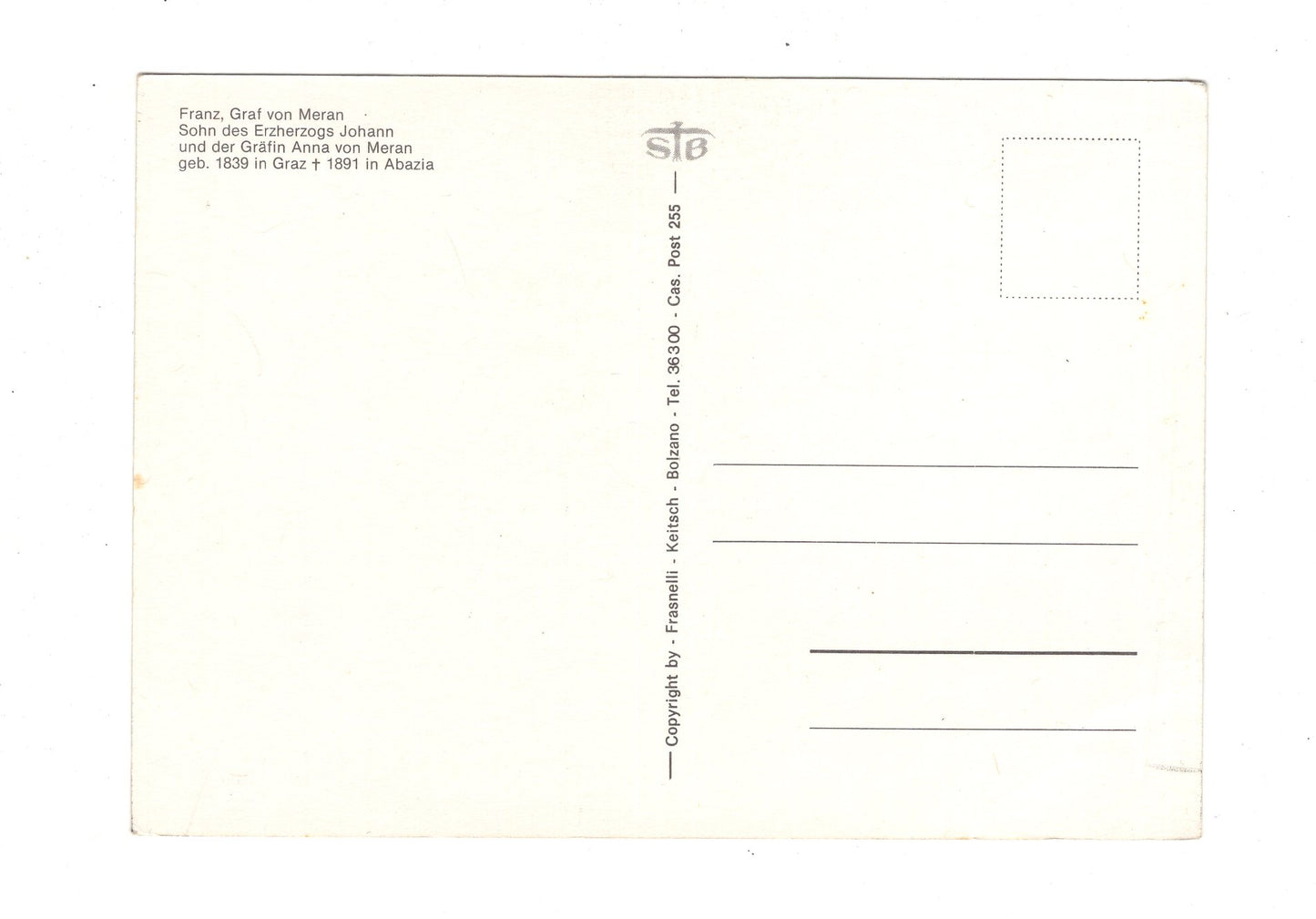 Ansichtskarte Franz Graf von Meran