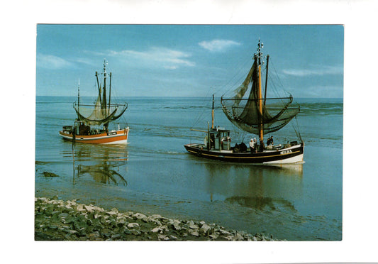 Ansichtskarte Heimkehrende Fischkutter an der Nordsee