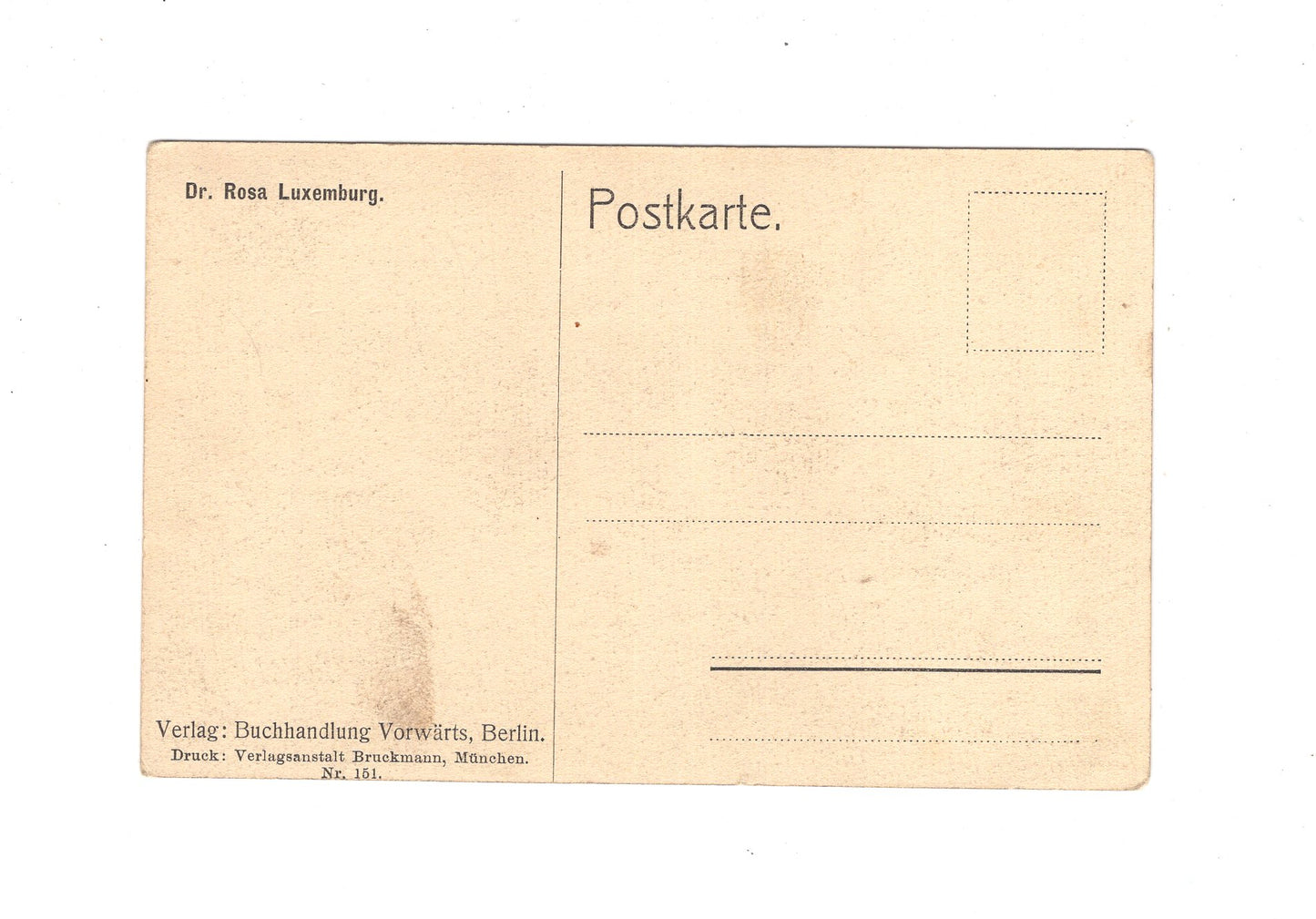 Ansichtskarte Dr. Rosa Luxemburg