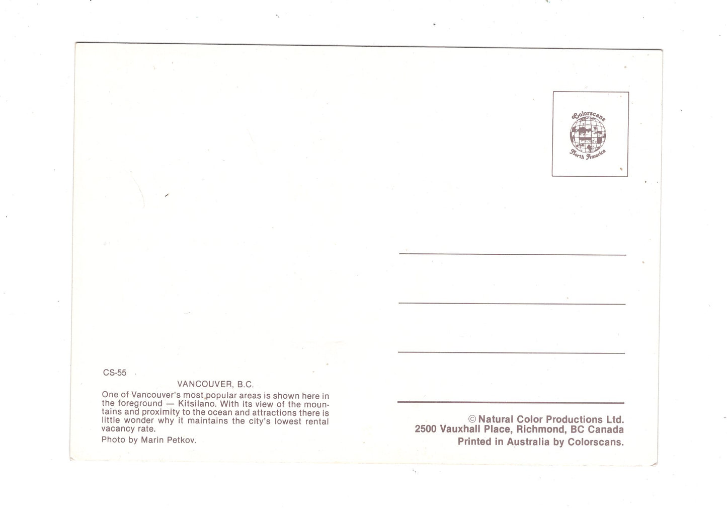 Ansichtskarte Vancouver / British Columbia / Kanada