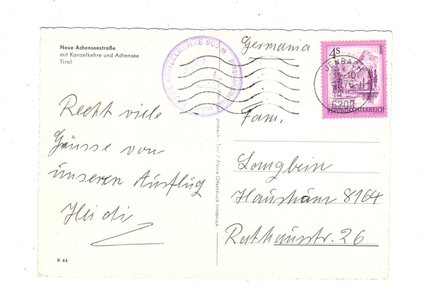 Ansichtskarte Achensee und Kanzelkehre / Tirol / Österreich