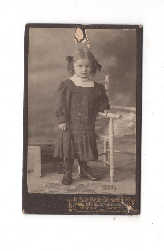 Fotografie Niedliches kleines Mädchen - Dresden 1900er / CDV M1-29