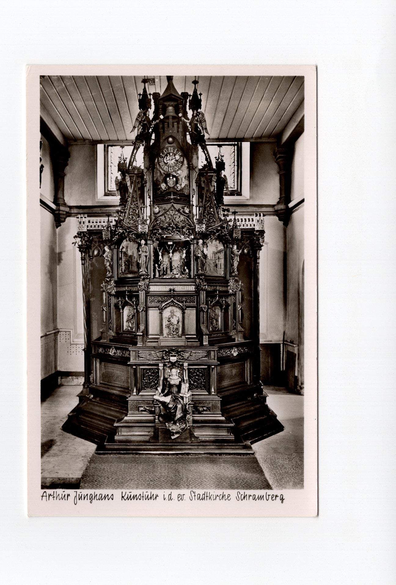 Ansichtskarte Kunstuhr in der ev. Stadtkirche Schramberg