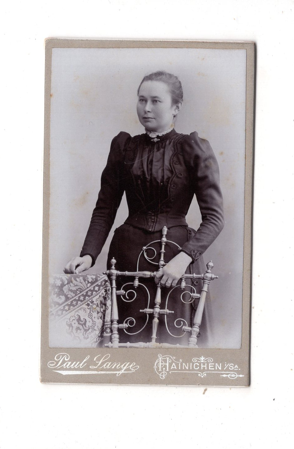Fotografie Feine Dame - Hainichen um 1900 / CDV L1-27