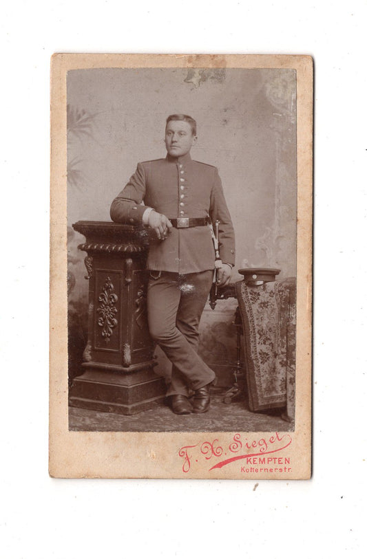 Fotografie Soldat - Kempten 1890er / CDV M1-09