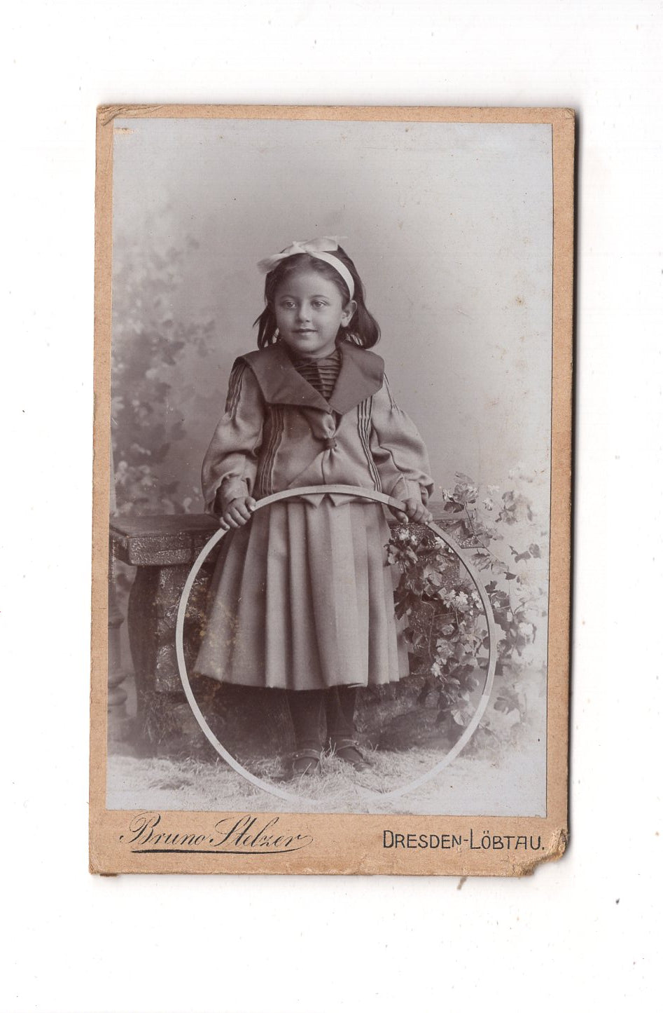 Fotografie Niedliches kleines Mädchen - Dresden-Löbtau 1890er / CDV M1-29