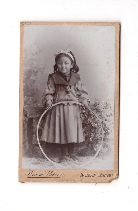 Fotografie Niedliches kleines Mädchen - Dresden-Löbtau 1890er / CDV M1-29