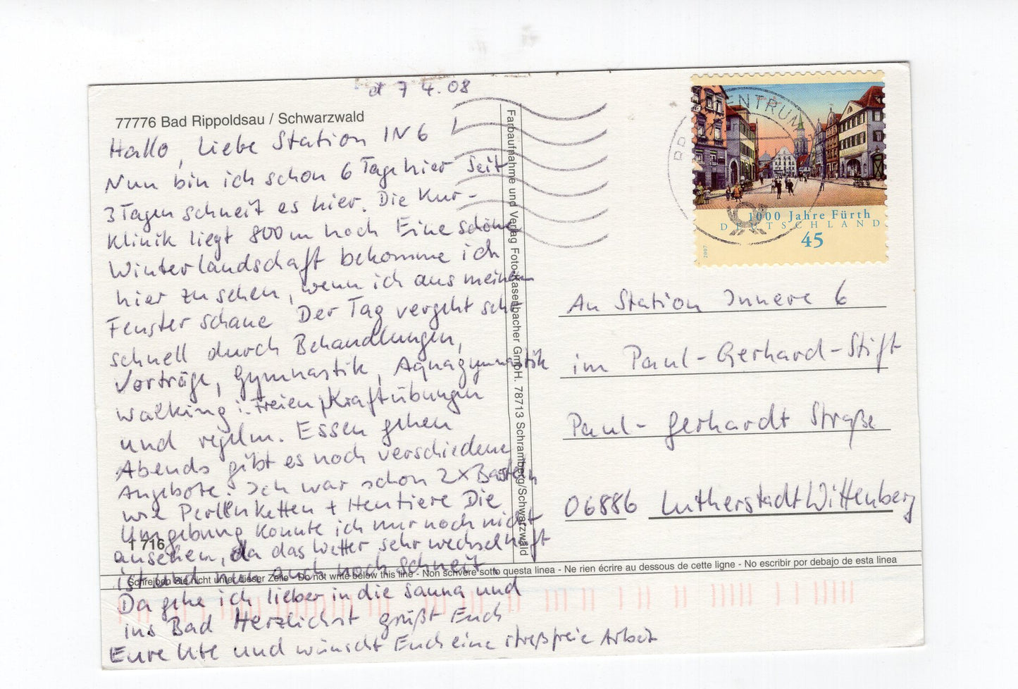 Ansichtskarte Bad Rippoldsau / Schwarzwald