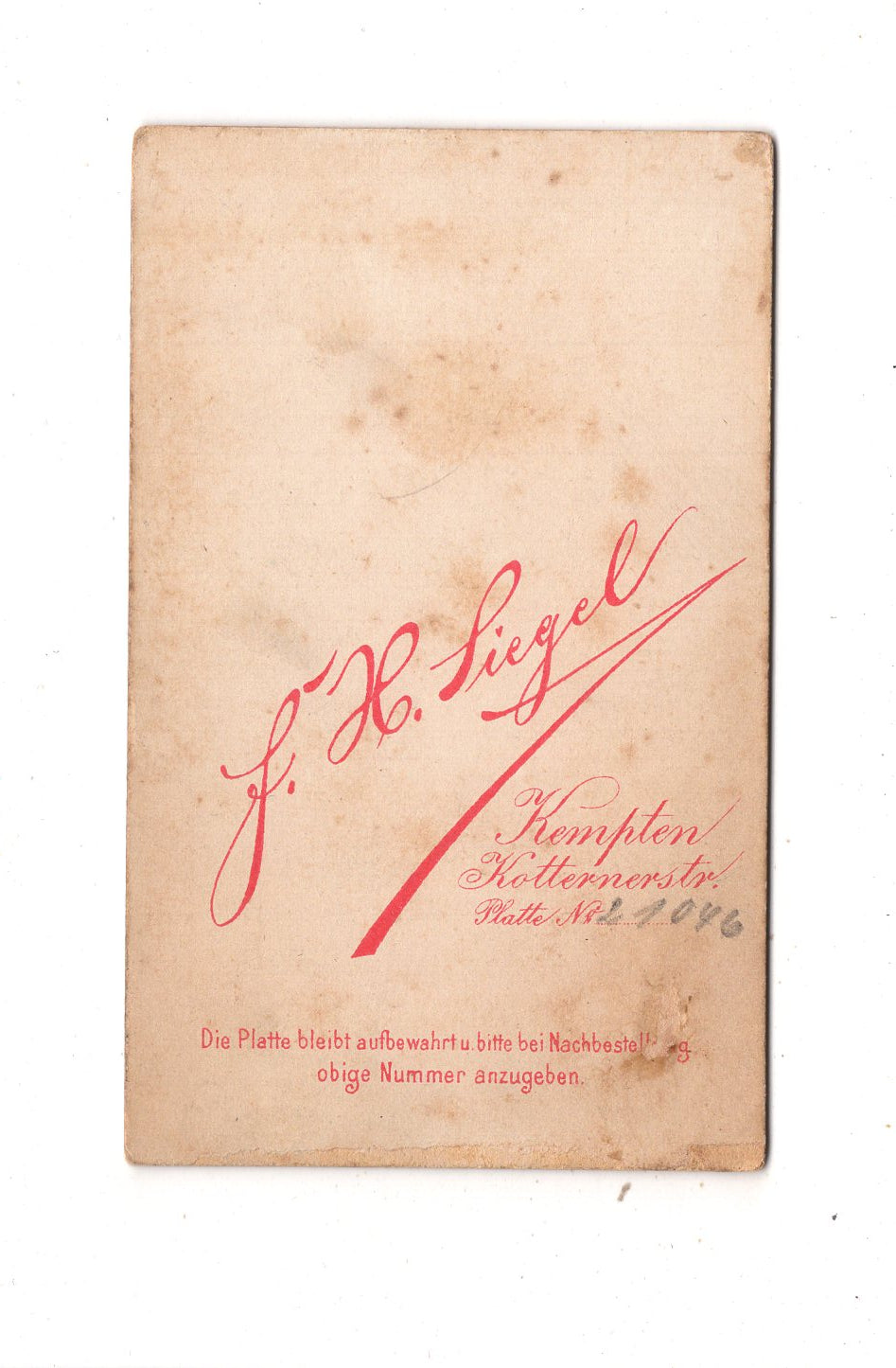 Fotografie Soldat - Kempten 1890er / CDV M1-09