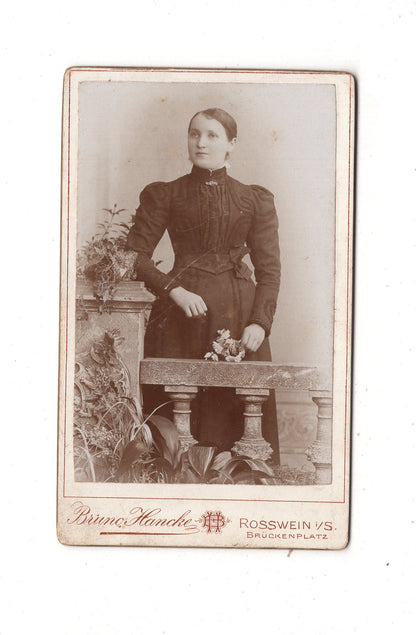Fotografie Feine Dame - Roßwein 1890er / CDV L1-27