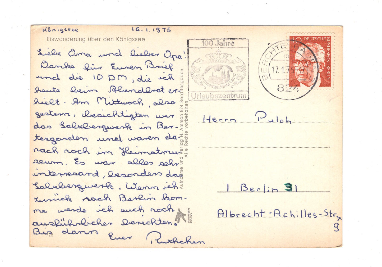 Ansichtskarte Eiswanderung über den Köngssee / G1-61