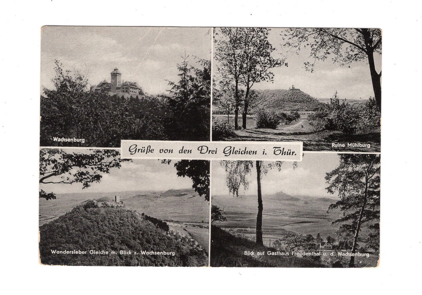 Ansichtskarte Grüße von den Drei Gleichen in Thüringen