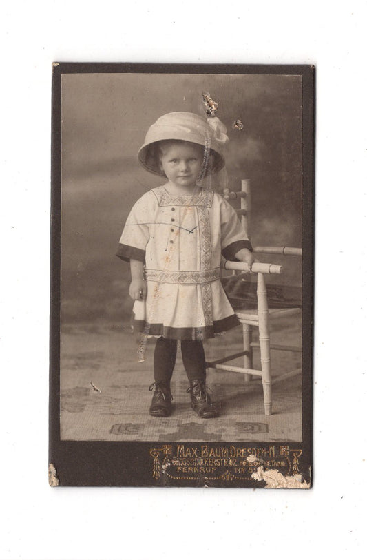 Fotografie Niedliches kleines Mädchen - Dresden 1900er / CDV M1-29