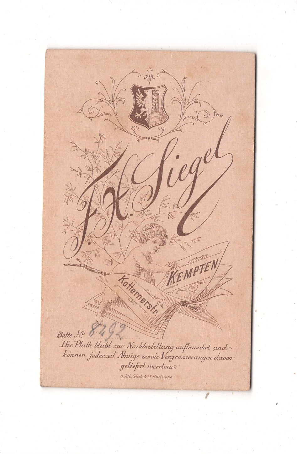 Fotografie Feine Dame - Kempten 1880er / CDV L1-27