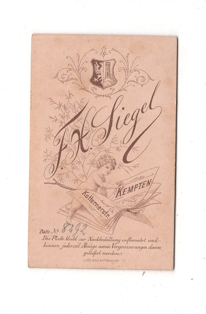 Fotografie Feine Dame - Kempten 1880er / CDV L1-27