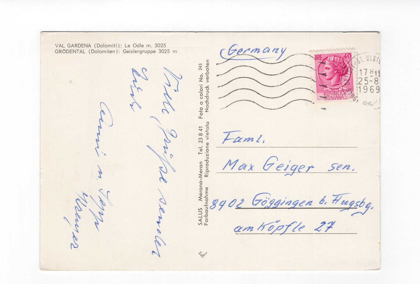 Ansichtskarte Dolomiten / Grödental / Geislergruppe / Südtirol / Italien
