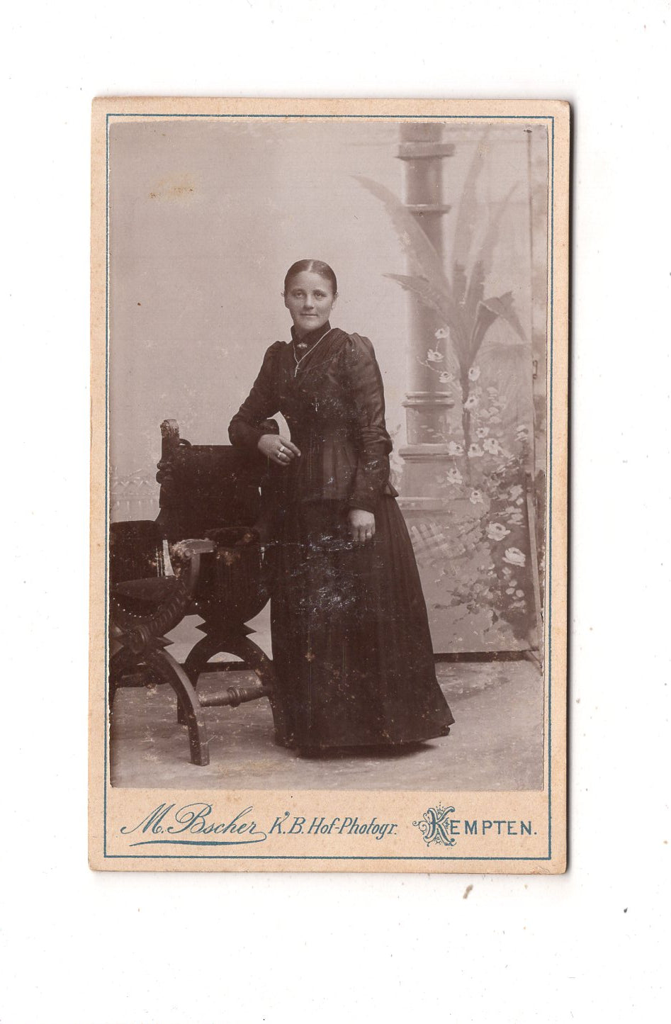 Fotografie Feine Dame - Kempten 1890er / CDV L1-27