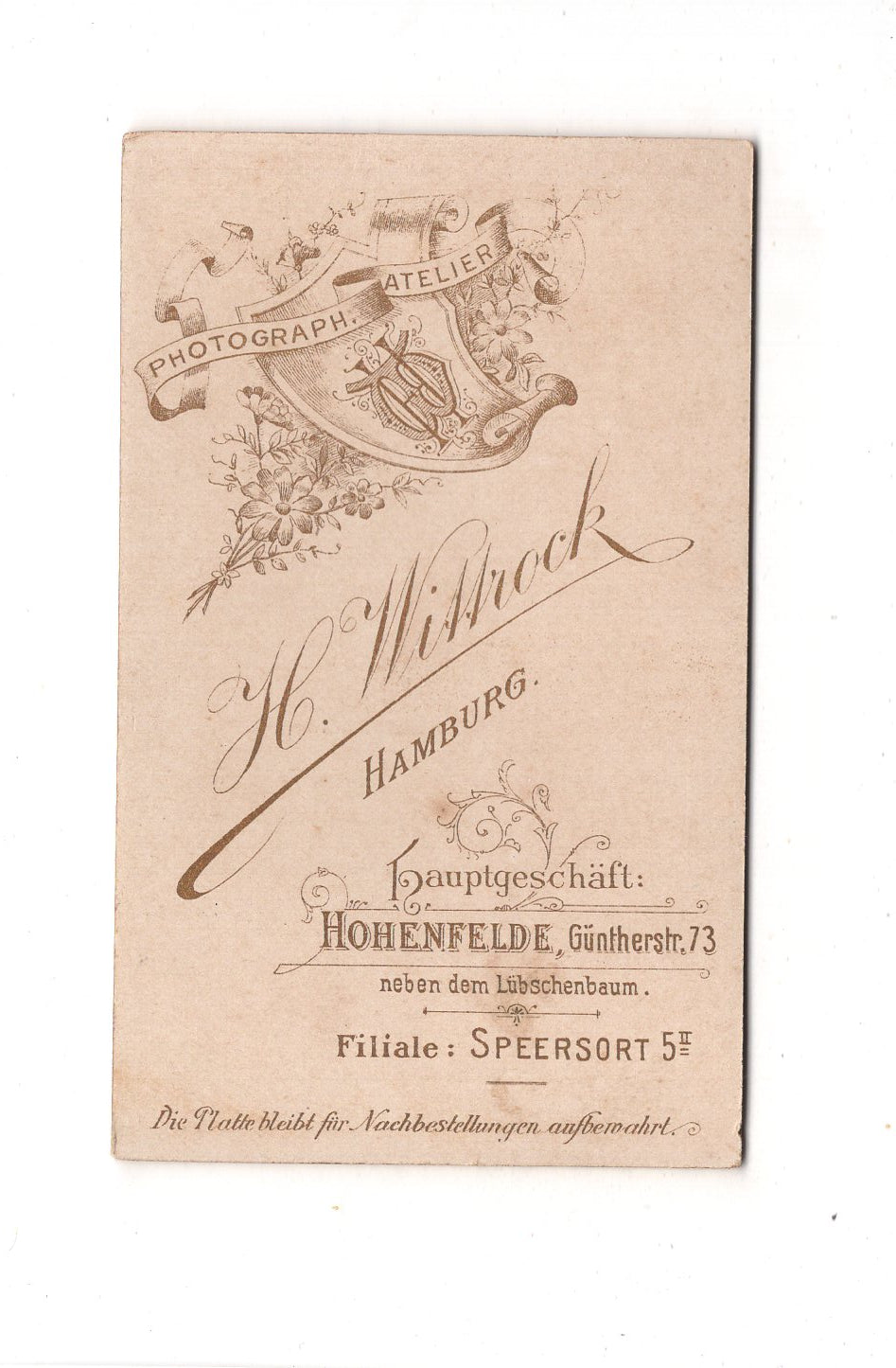 Fotografie Damenportrait - Hamburg 1890er / CDV C1-06