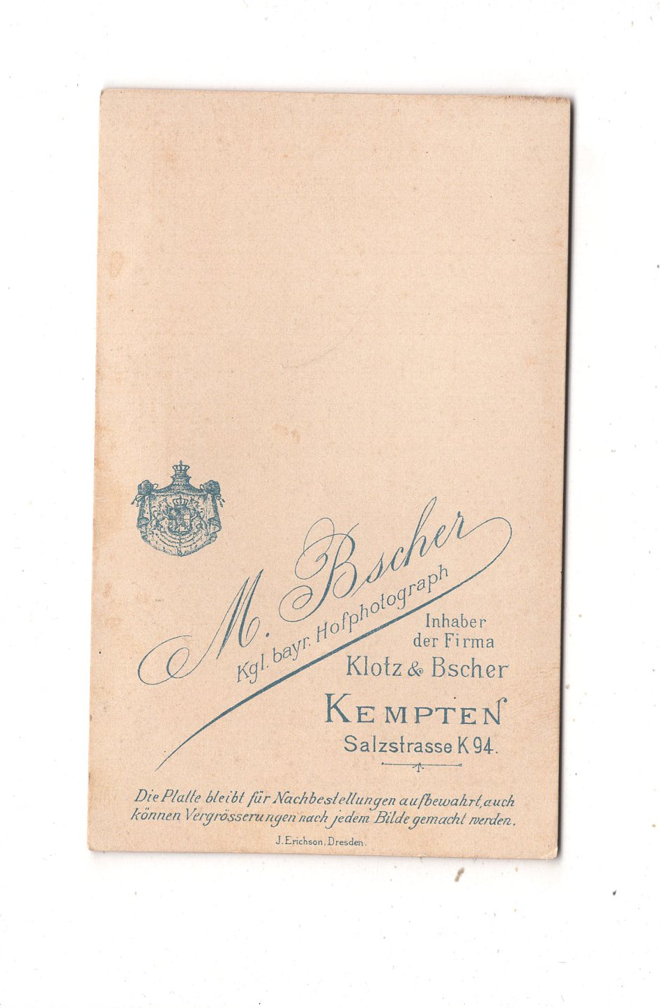 Fotografie Feine Dame - Kempten 1890er / CDV L1-27